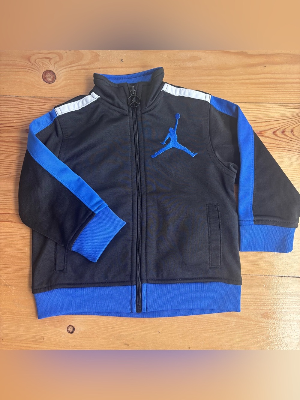 Jordan athletic track zip up jacket blue and black baby infant 12m